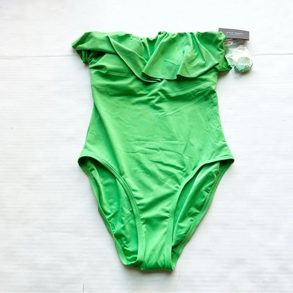 Kate Spade New Ruffle Underwire One Piece Swimsuit in Fern Moss Green NWT - Picture 8 of 16